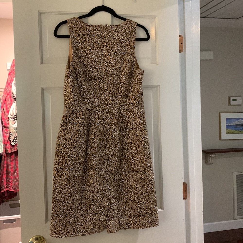 EUC J.Crew Leopard print sheath with back zip - Picture 5 of 5